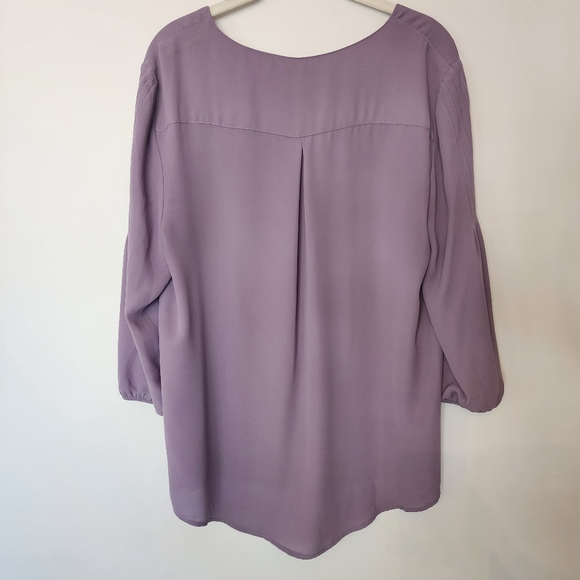Soho New York & Company Jeans purple/mauve 3/4 sleeve blouse - Picture 6 of 7